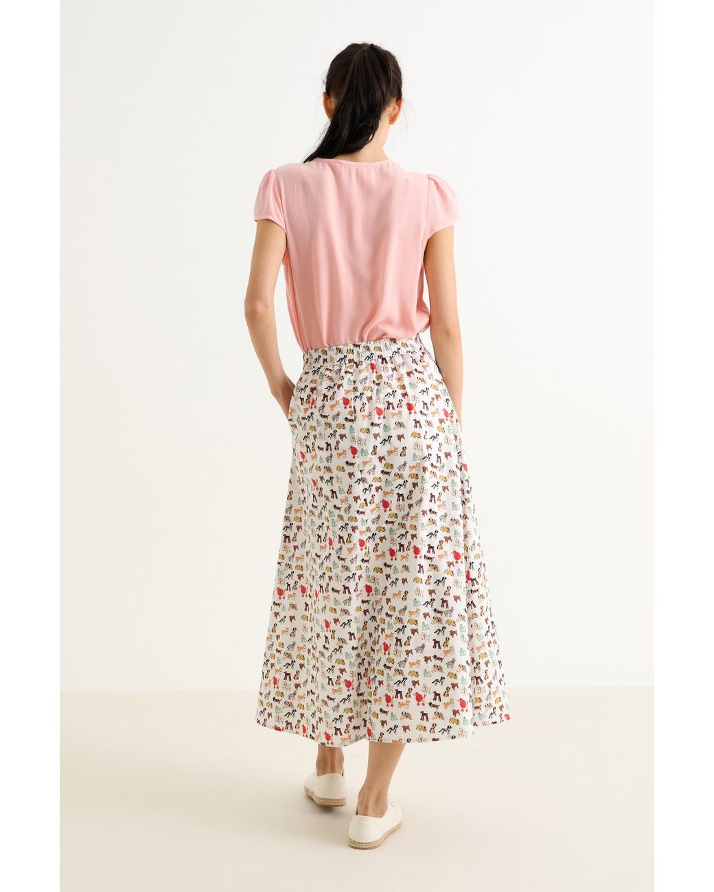 Louche Natural Lizea Dogs Day Midi Shirt