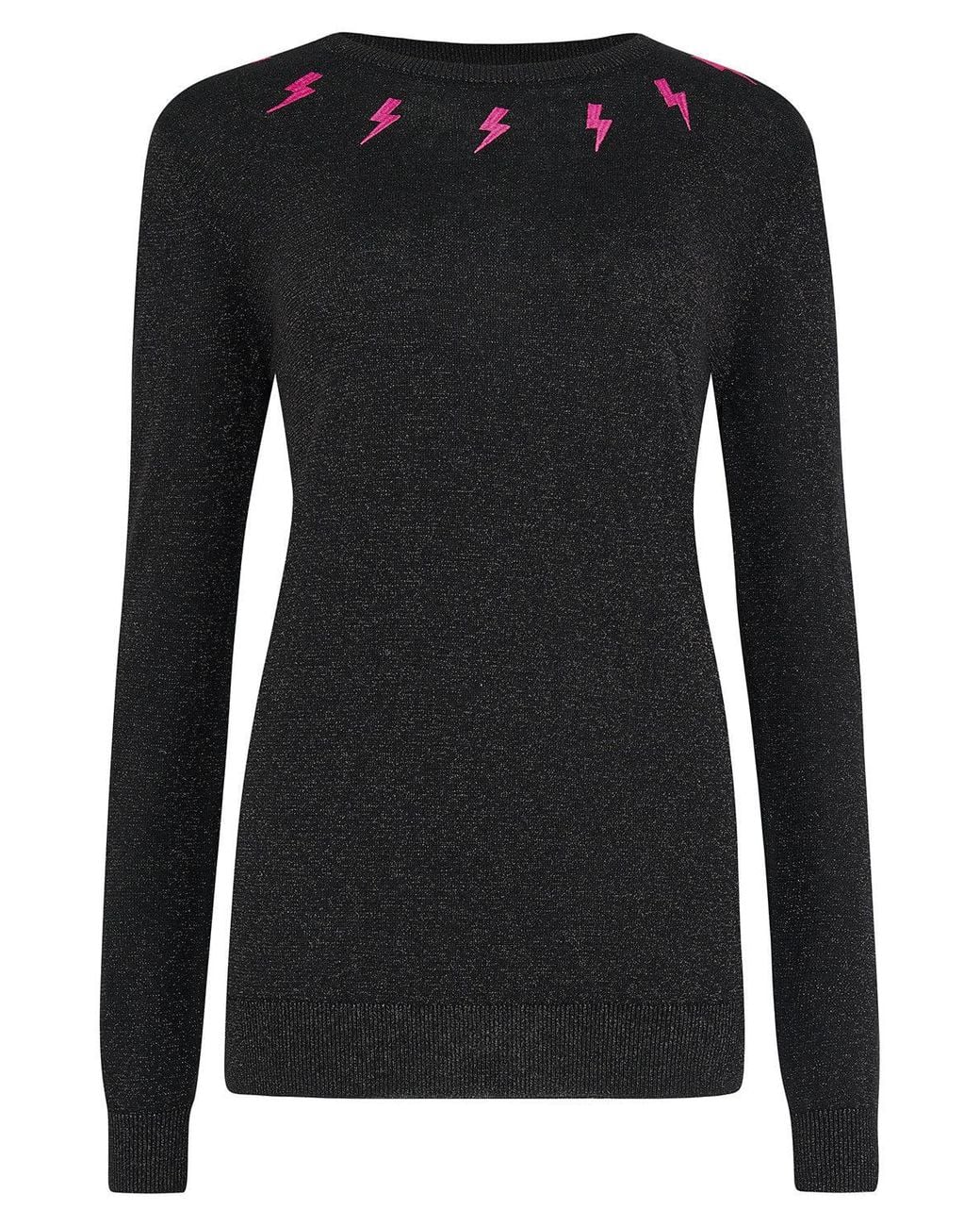Sugarhill Black Astrid Sparkly Sweater Lightning