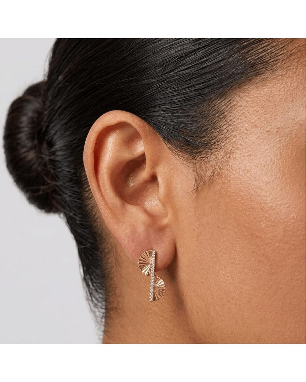 With Love Darling Metallic Fan Leaf Earrings