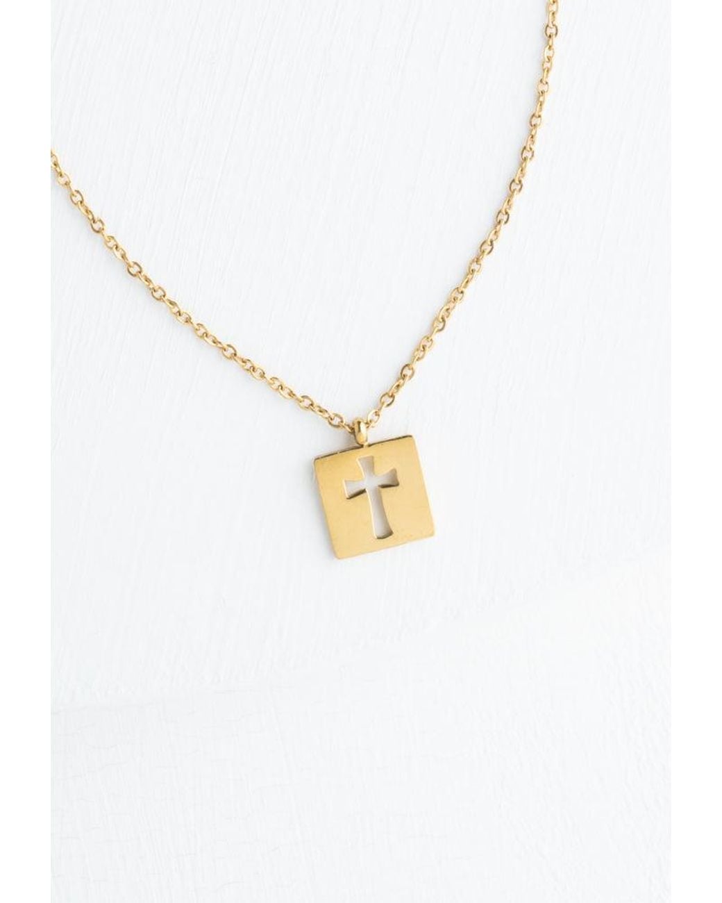 Starfish Project Metallic Axis Cross Necklace