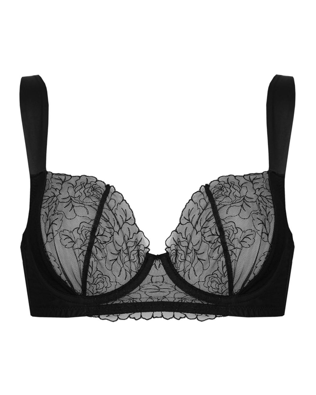 Tallulah Love Black Midnight Rose Full Cup Underwired Bra