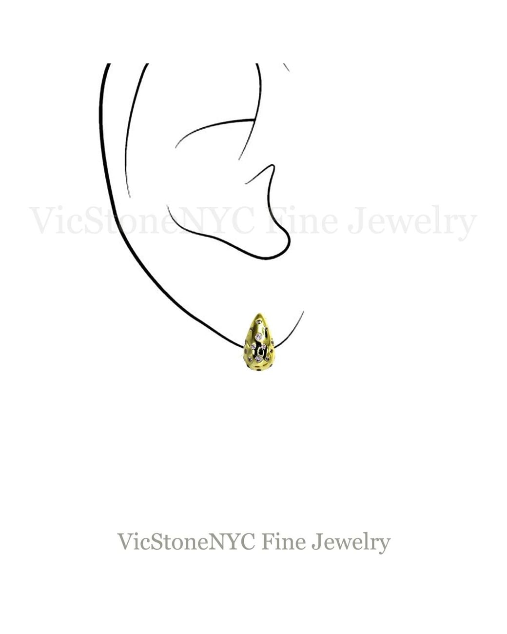VicStoneNYC Fine Jewelry Metallic Bazel Setting Gok-Ock Vermeil Stud Earrings