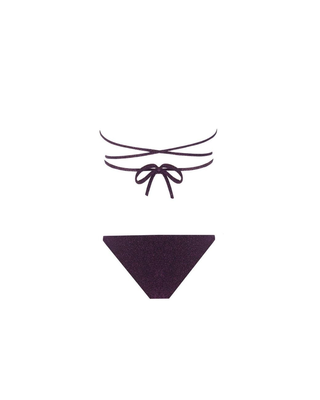 Nur Karaata Purple Triangle Sparkle Bikini Set
