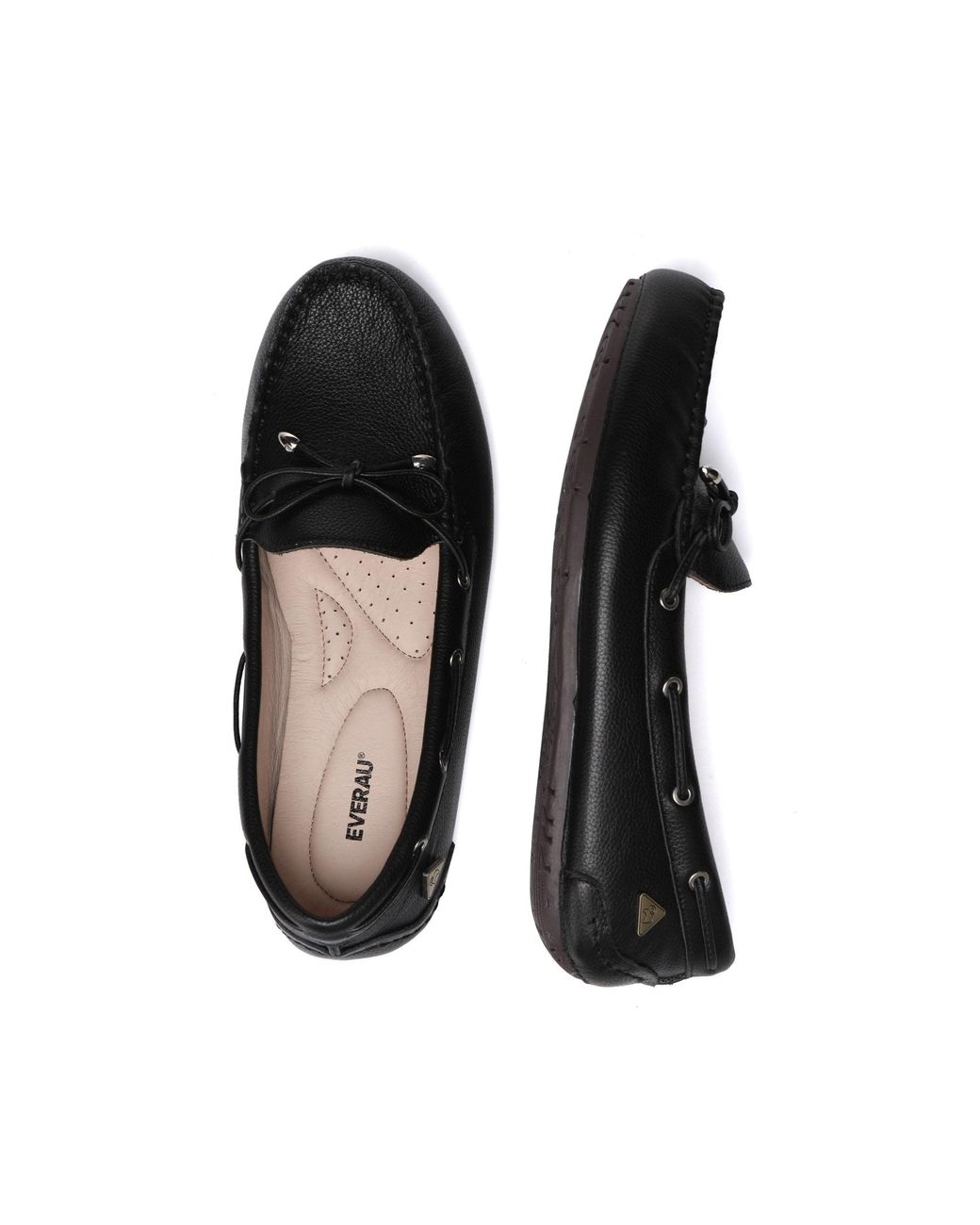 EverAu Australia Black Grebes Leather Loafers
