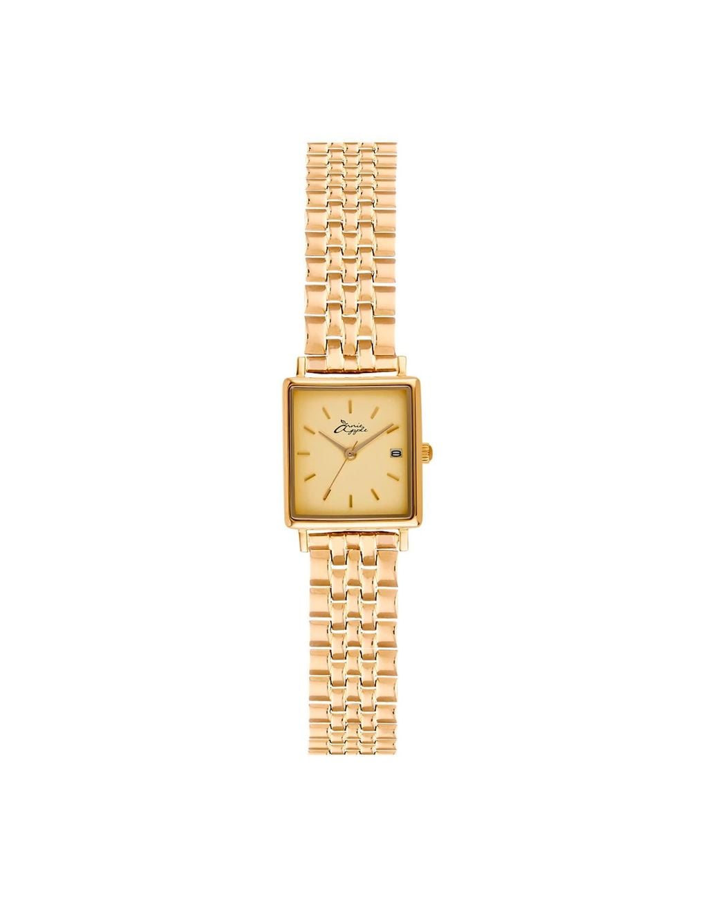Bermuda Watch Company Metallic Quaintrelle Square Gold Link 22 24mm