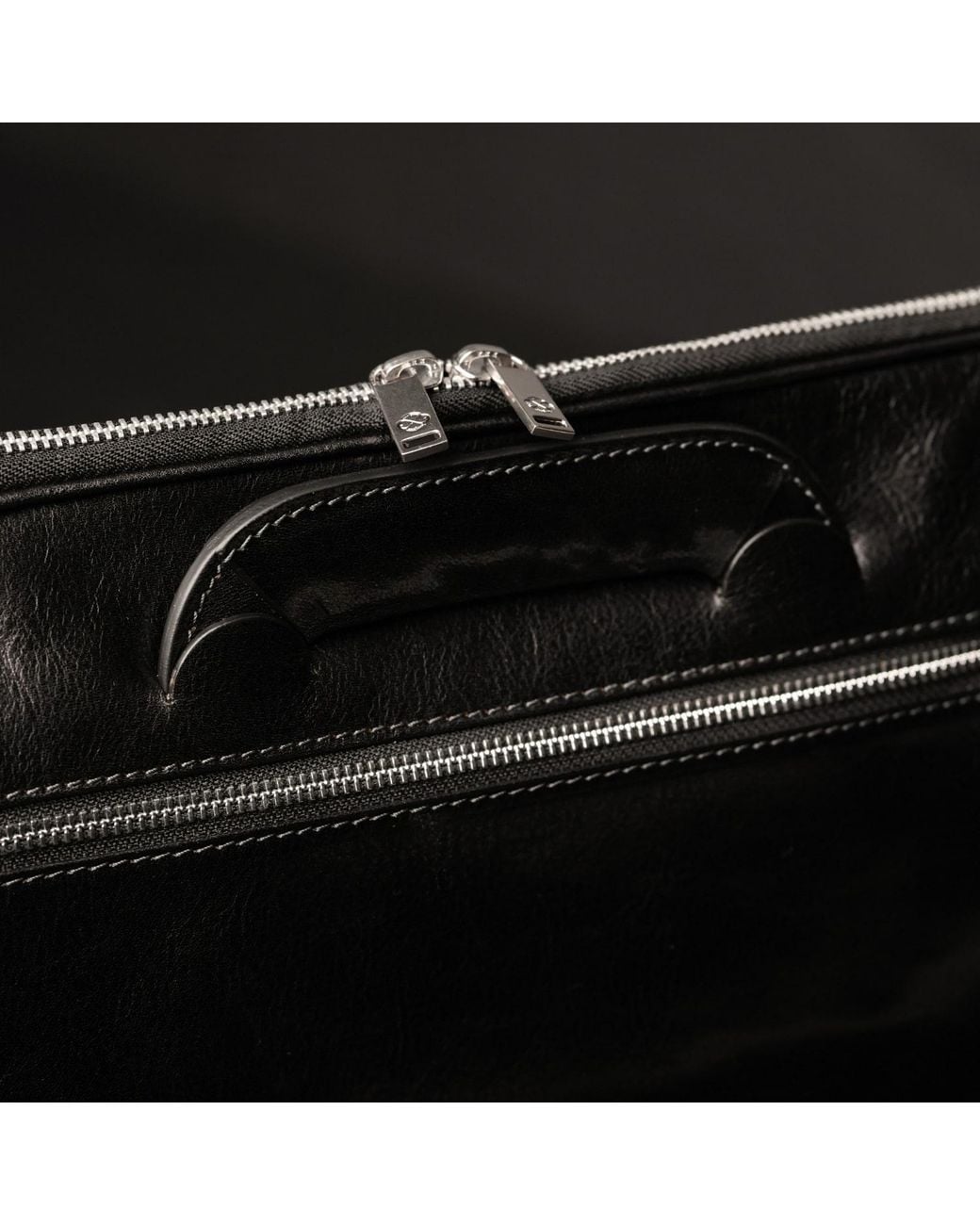 Time Resistance Black Leather Briefcase Laptop Bag for men