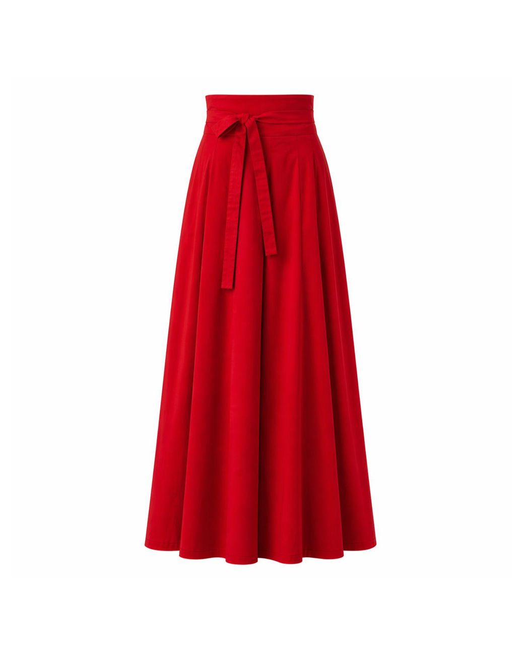 Nikka Place Red Long Cotton High Waist Skirt