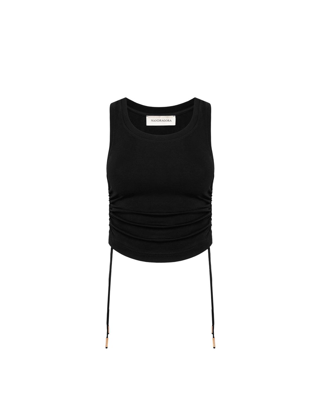 Mandragora Black Adjustable Strap Crop Top Made Of Viscose – Ivy