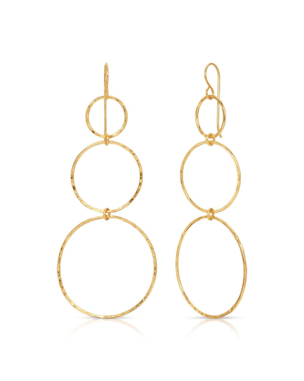 Heather Hawkins Jewelry Metallic Graduated Three Link Earrings Large
