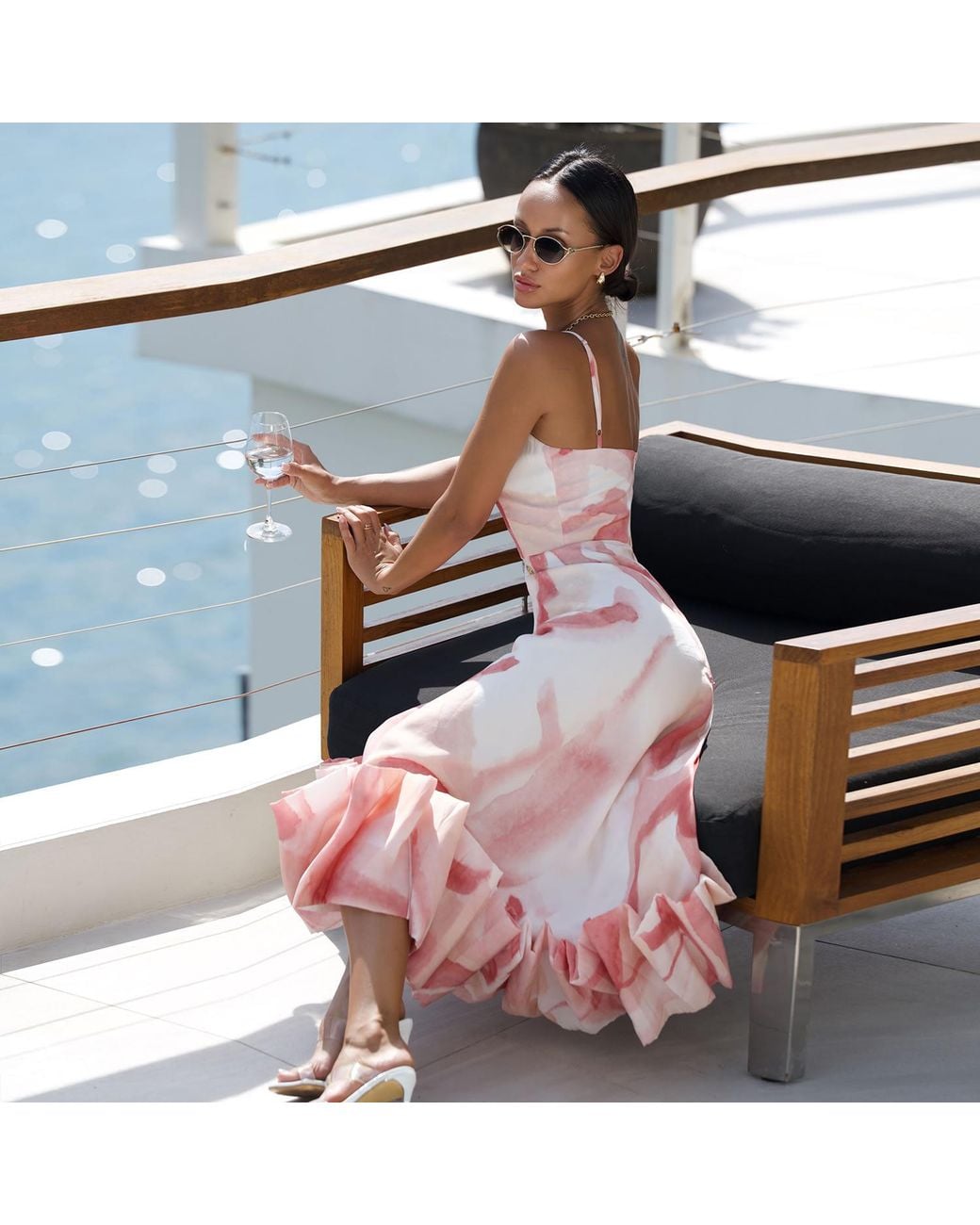 Ak Royalty Resortwear Pink Florence Dress Peach Cloud