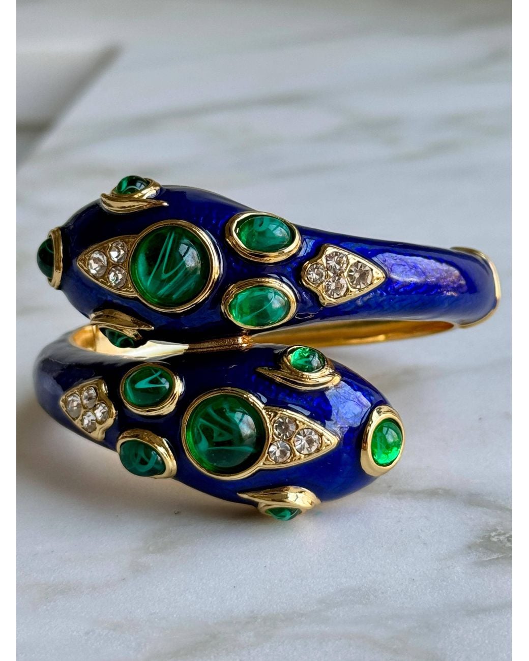 Laura Gray Blue Cobalt Double Headed Snake Bracelet
