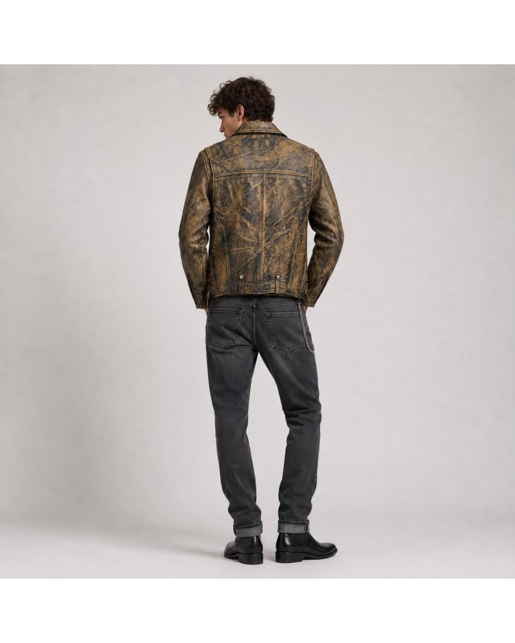 Zasta Studio Green Dirt Biker Vintage Biker Leather Jacket for men