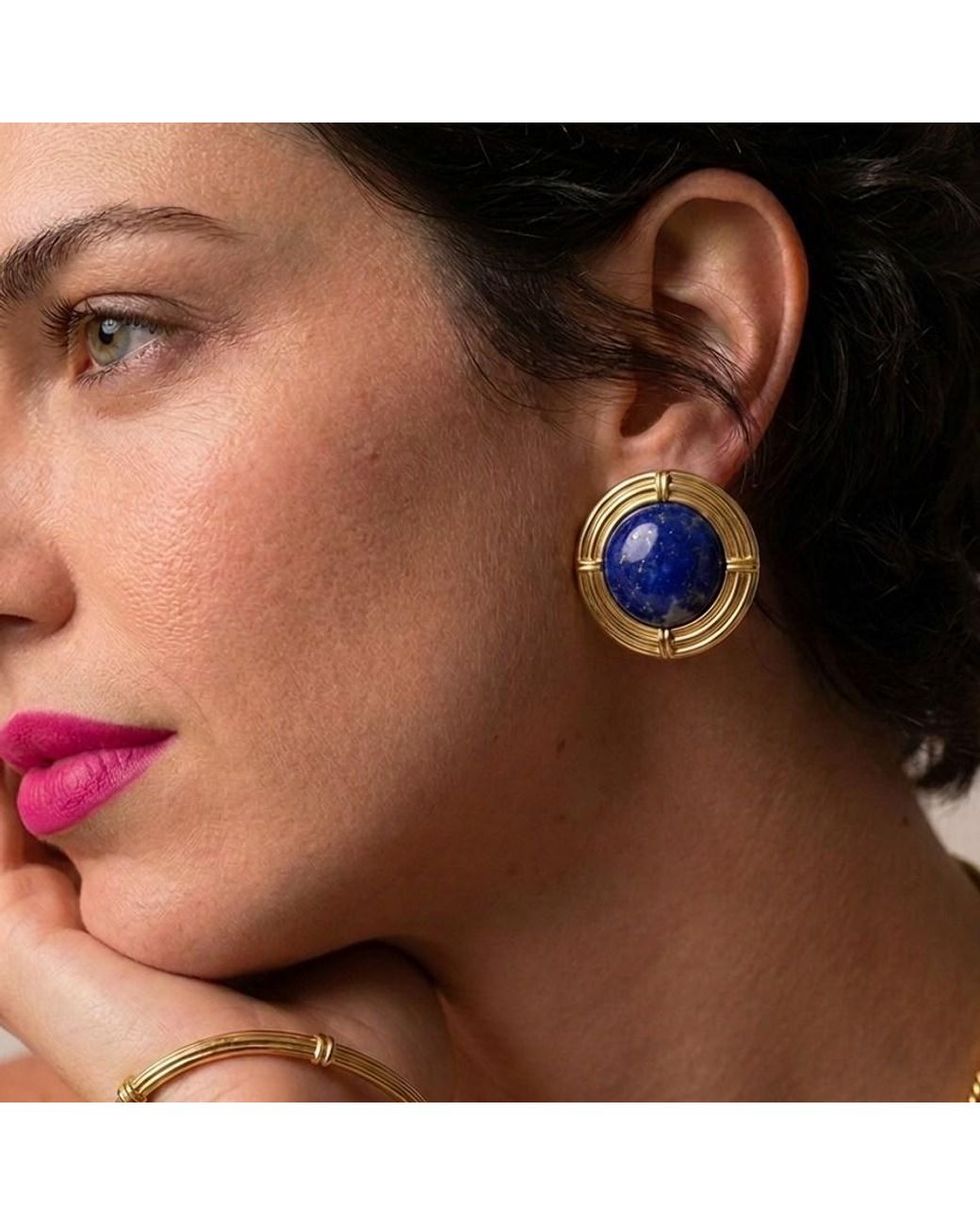 GEM BAZAAR Blue Luxe Lazuli Earrings