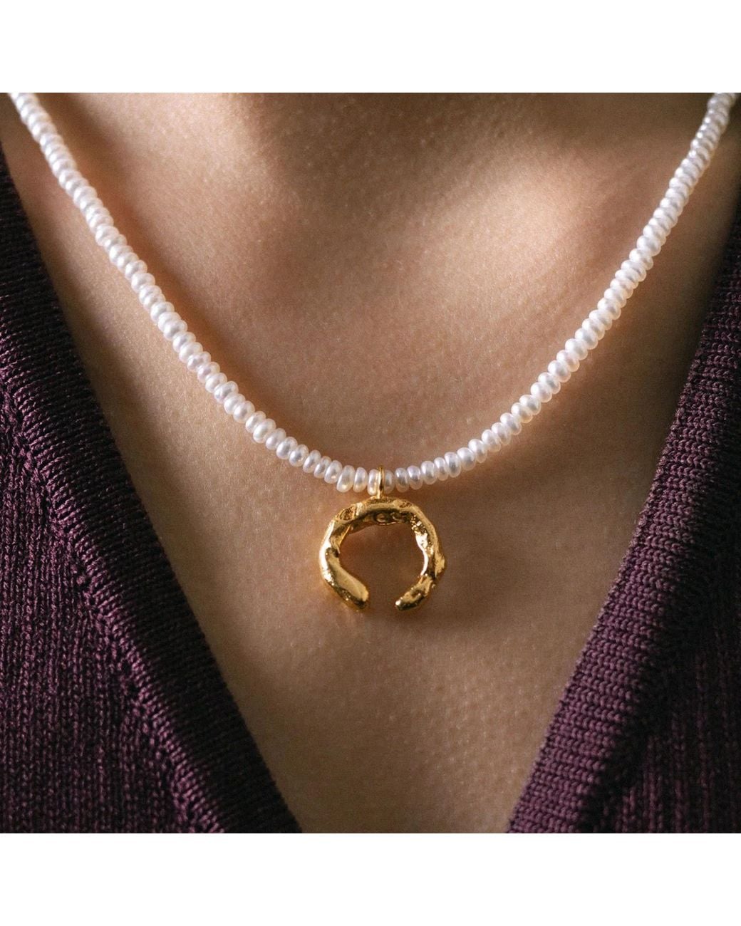 EVA REMENYI White Talisman Fortune Pearl Necklace
