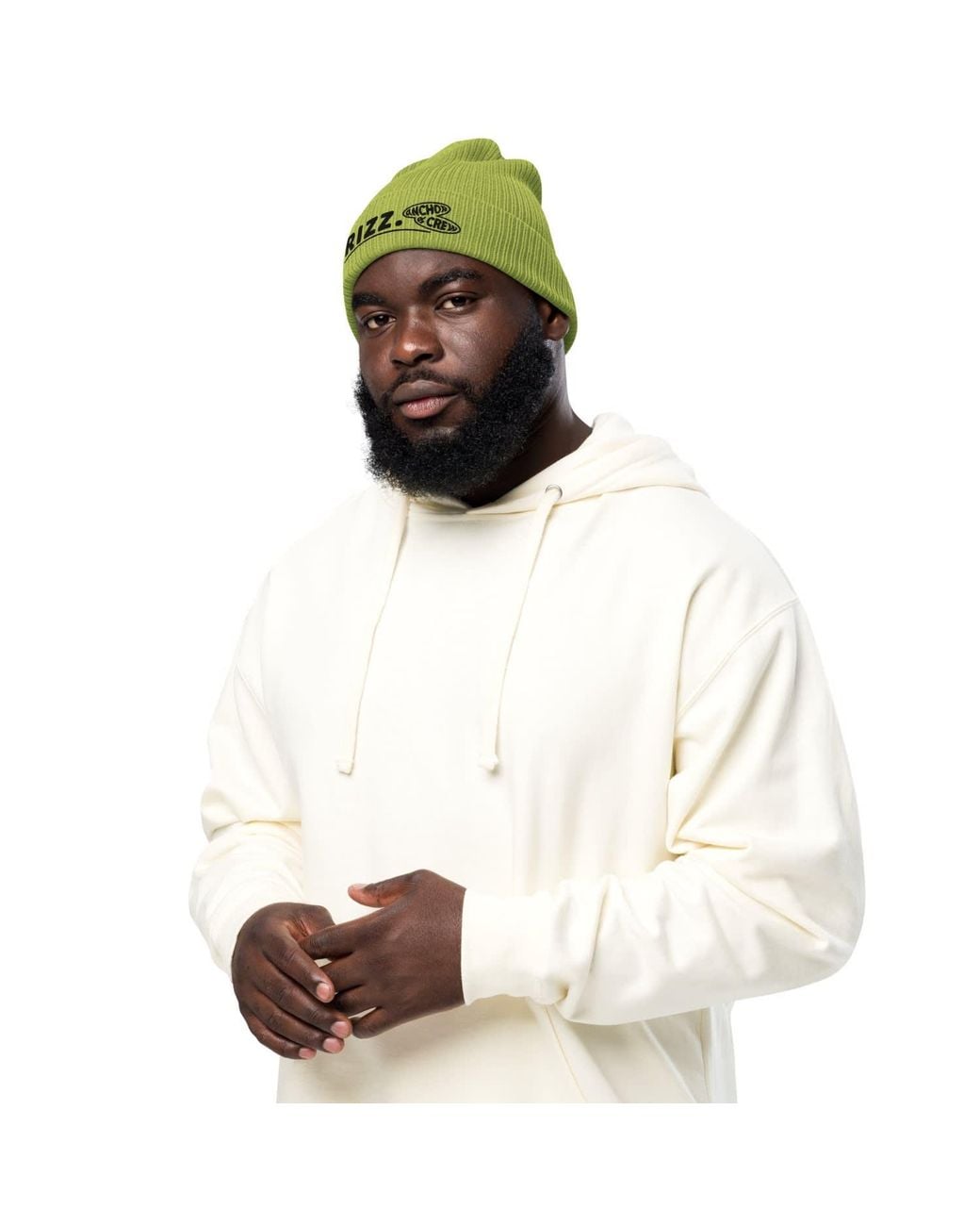 Anchor and Crew Green Leaf Rizz Gen. Organic Cotton Embroidered Beanie for men