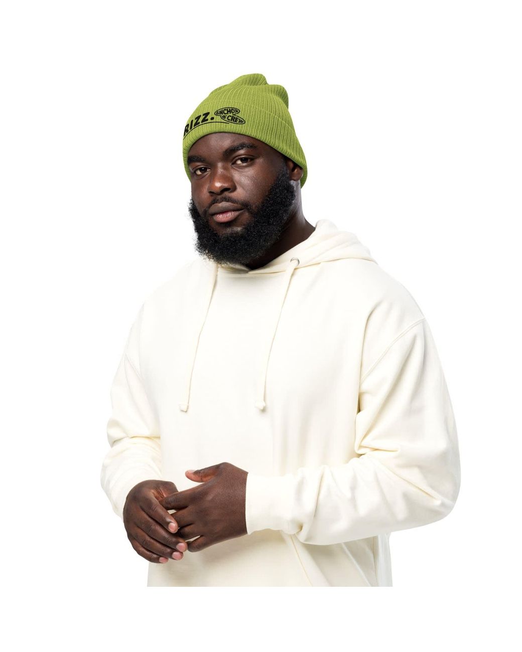 Anchor and Crew Leaf Rizz Gen. Organic Cotton Embroidered Beanie in ...