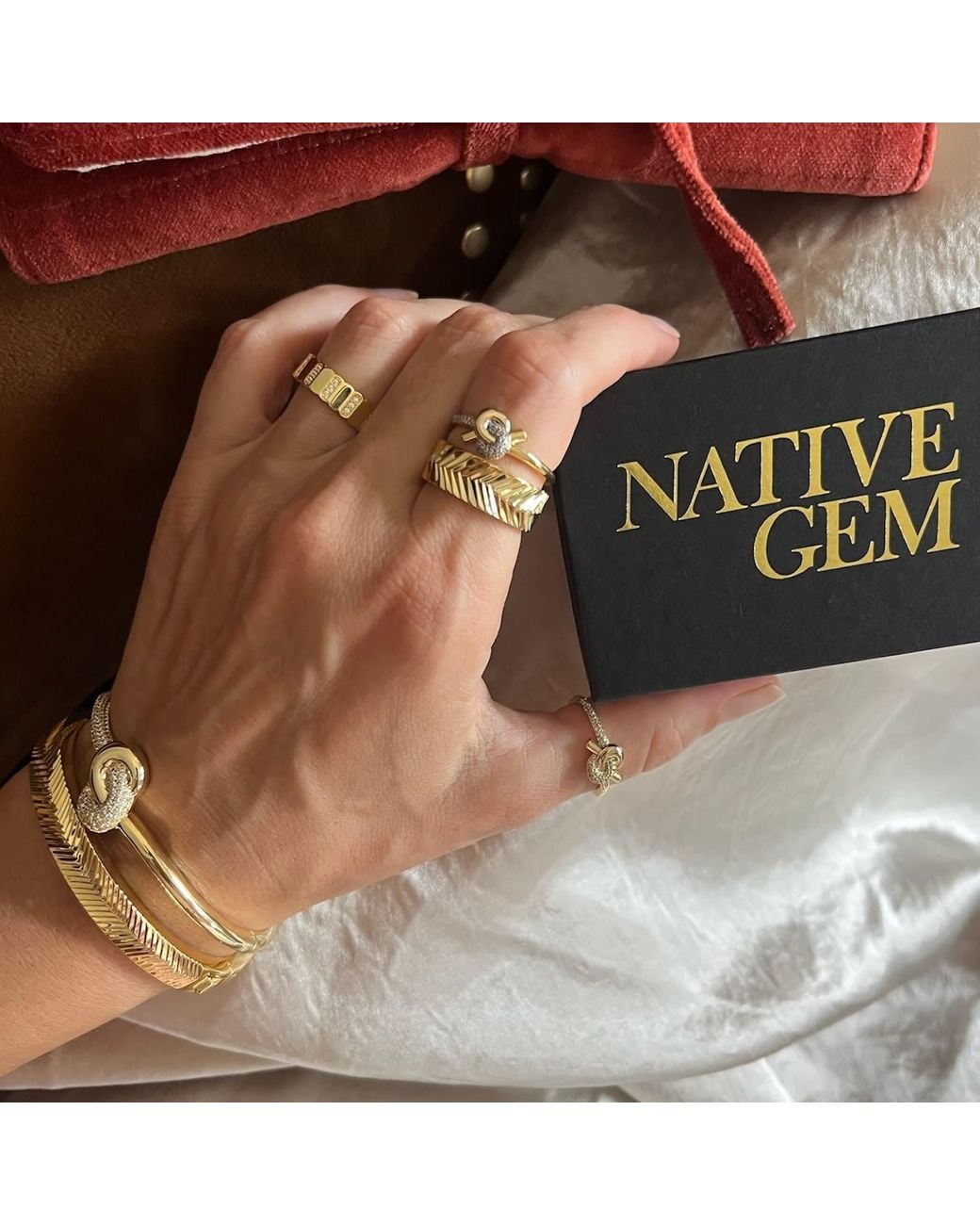 Native Gem Metallic Sunray Ring