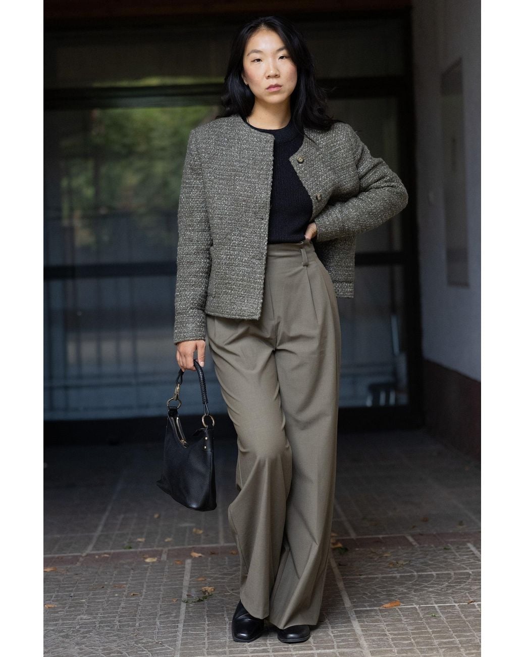 Stovaria Gray Handwoven Textured Wool Winter Jacket