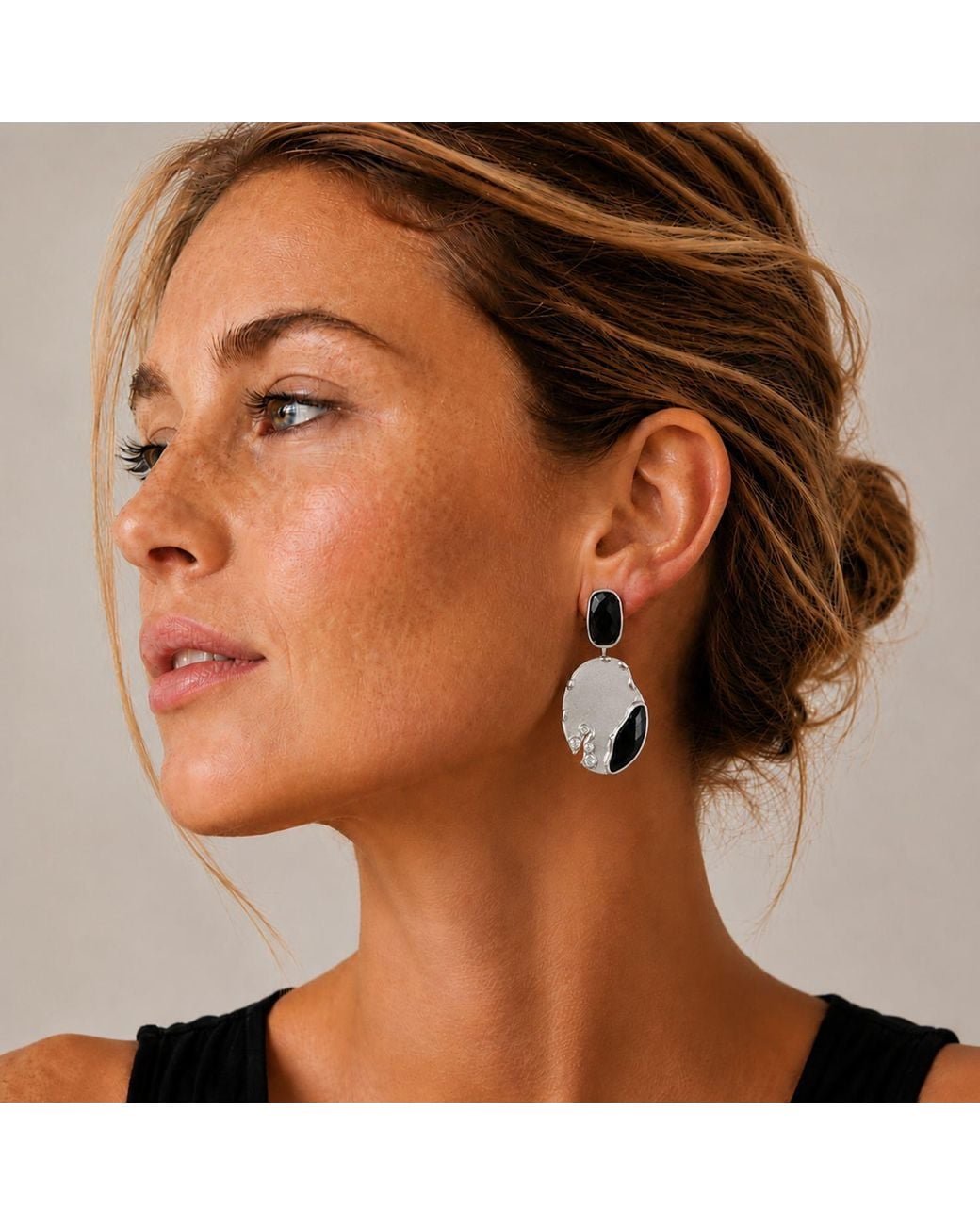 Rare Matters Jewelry White Cascade Onyx Gemstone Earring