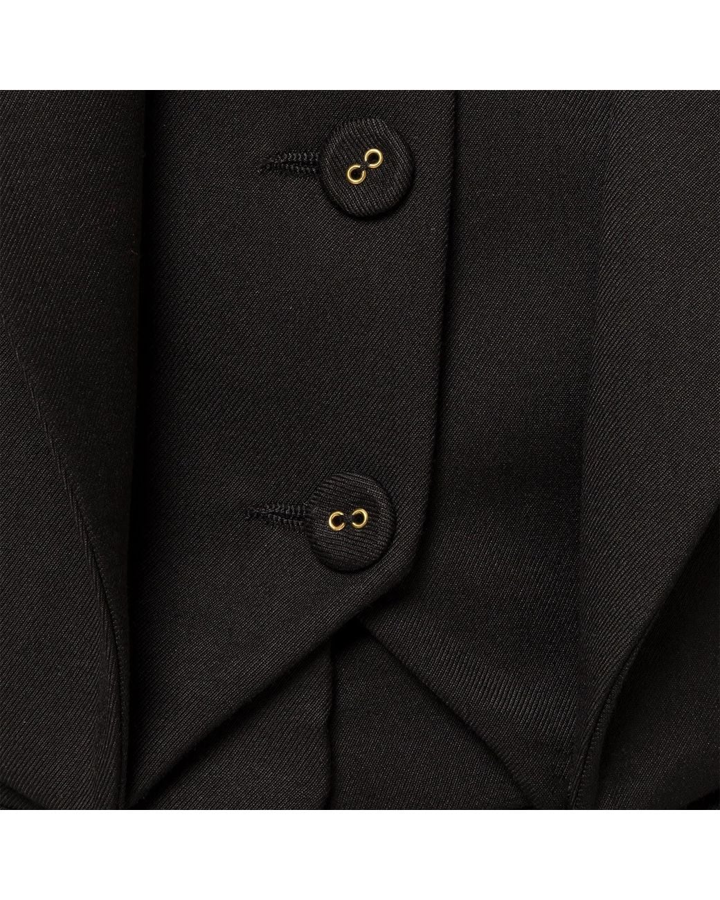 Nissa Black Single-Breasted Cropped Blazer
