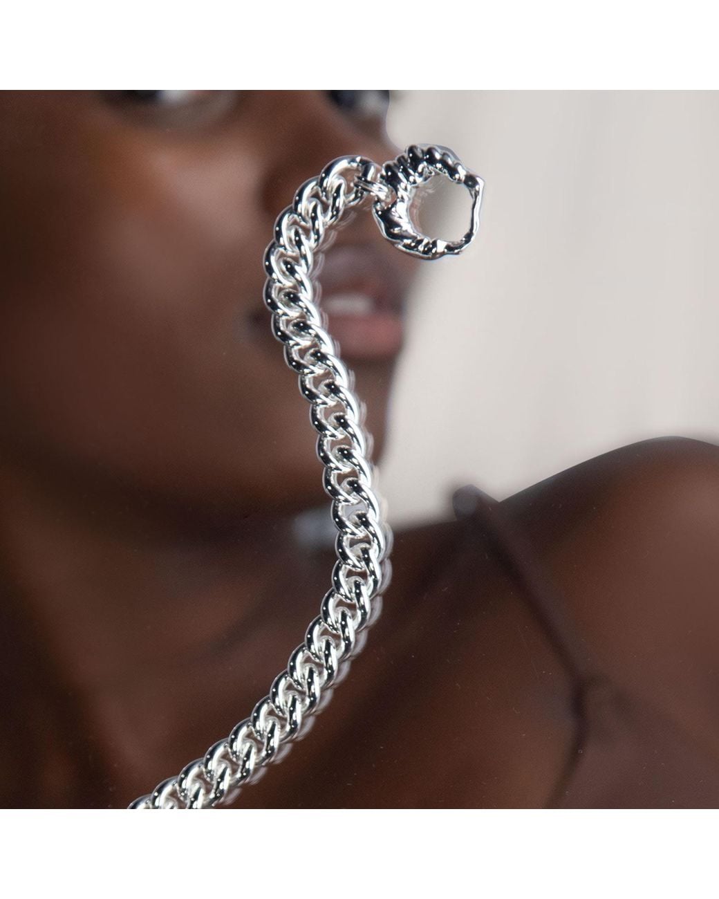 Potoska Metallic Kyma Maxi Chain Necklace