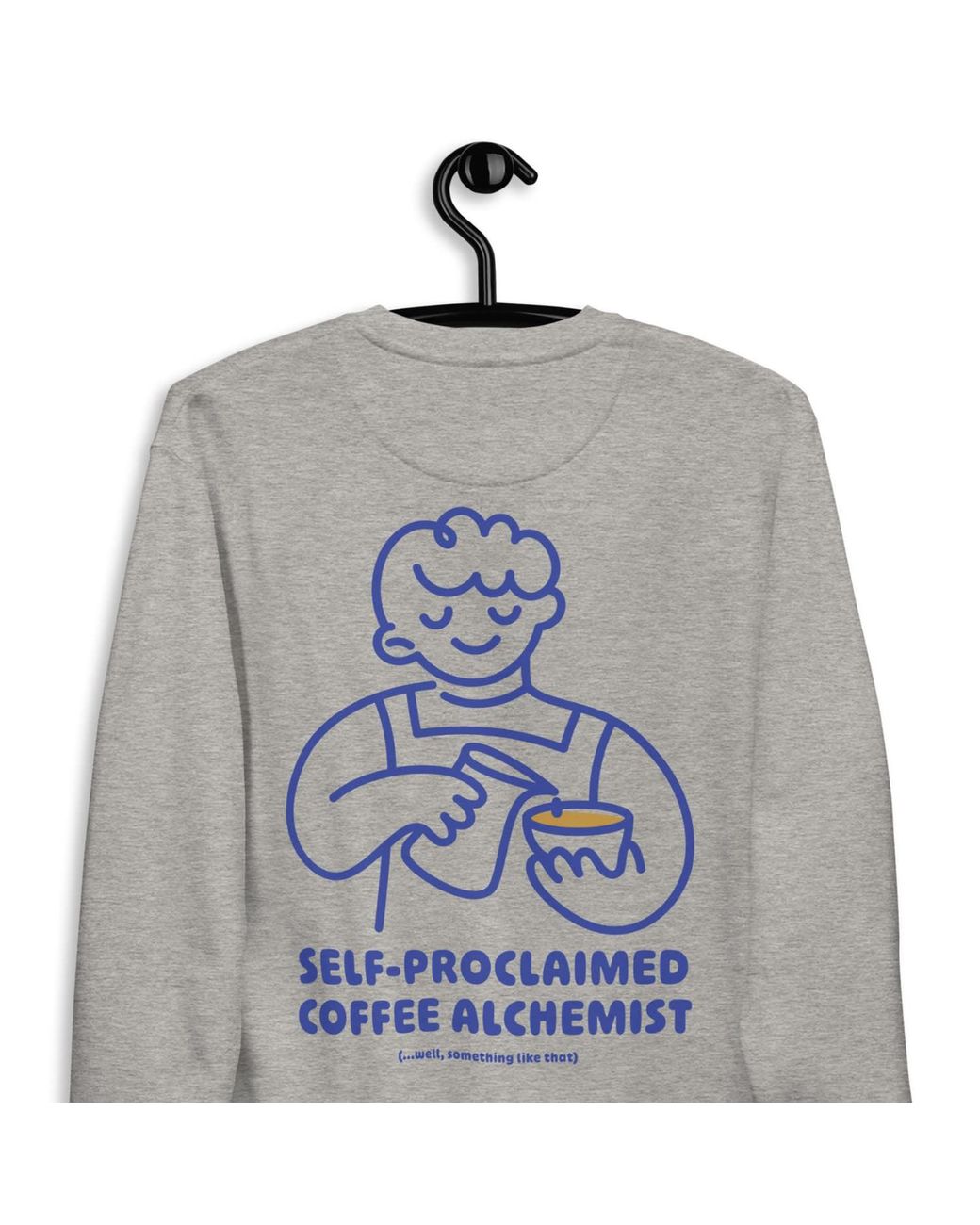 Anchor and Crew Gray Heather Gustatory Coffee Alchemist Cotton Blend Embroidered Sweatshirt for men