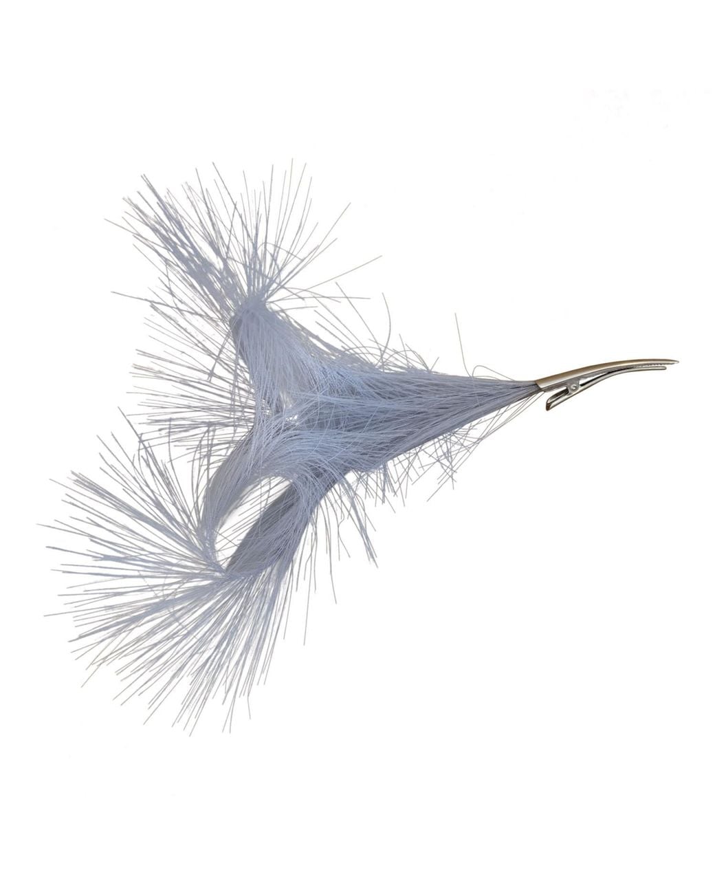Romer Millinery Blue Faux Feather Clip For Hats Hair Turban & Lapel