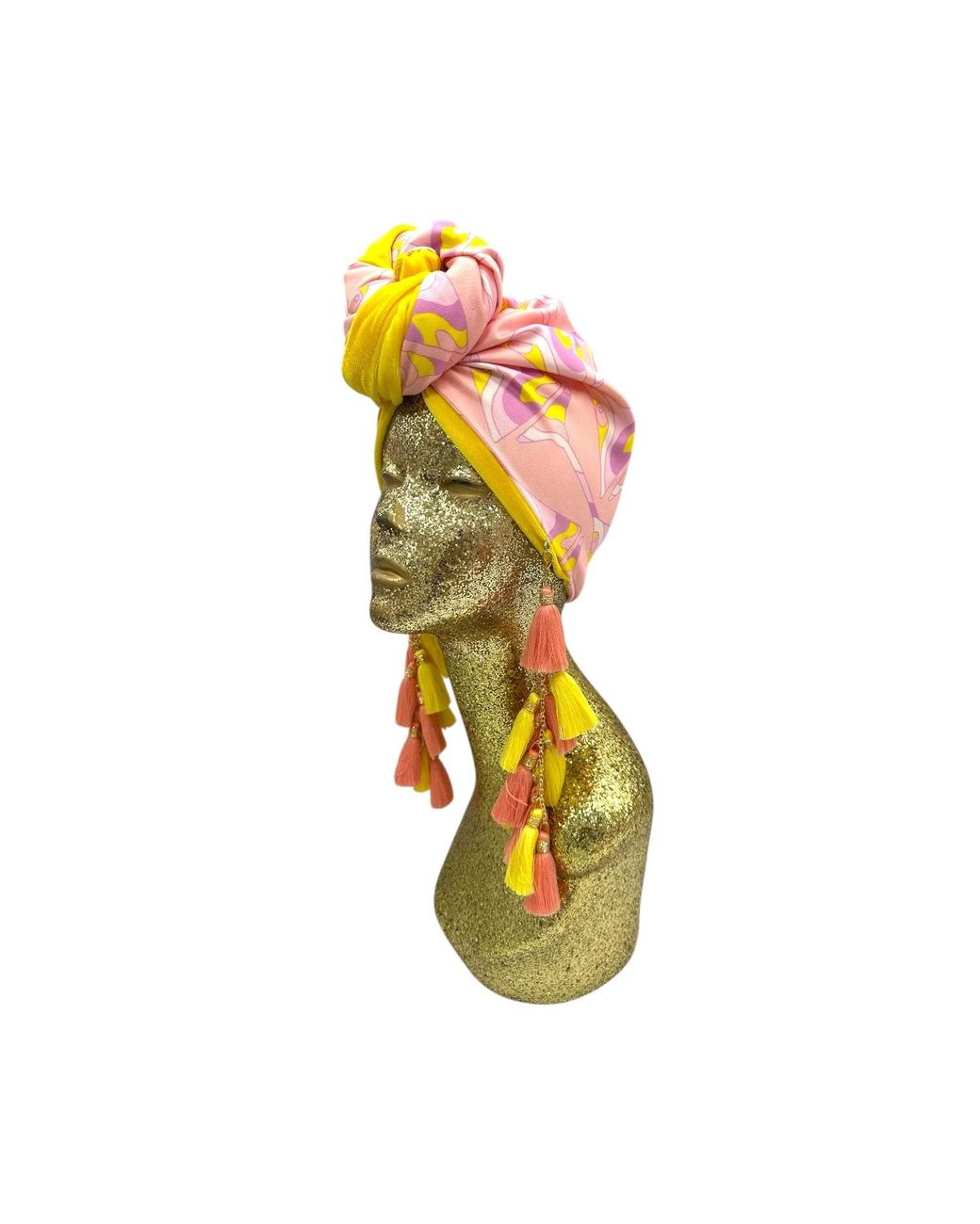 Julia Clancey Yellow Limon Martini Sunshine Chacha Reversible Turban