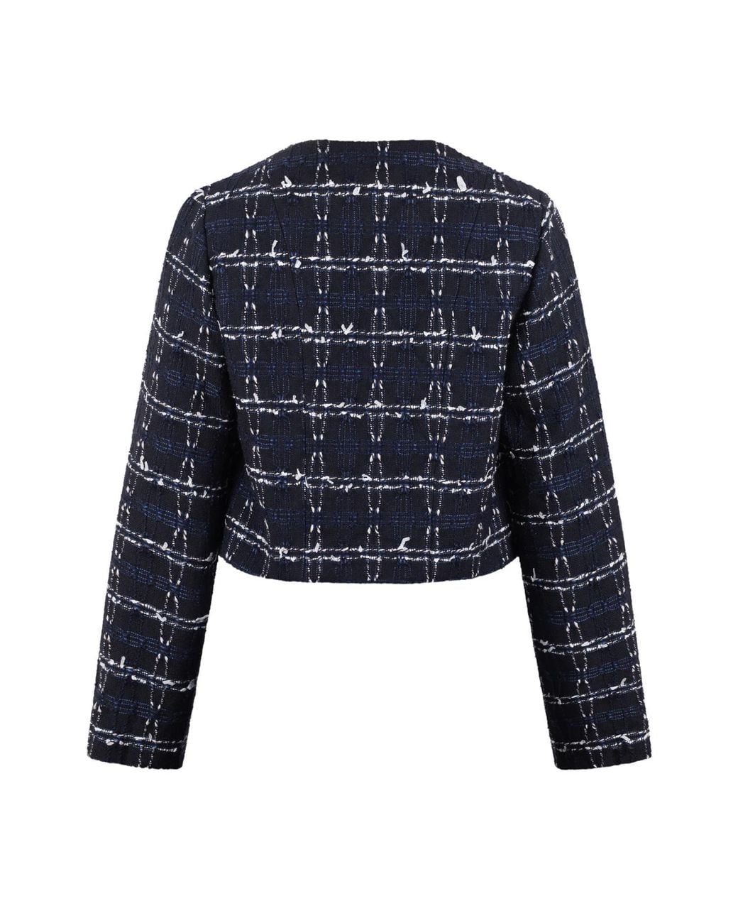 Gunda Hafner Ltd Blue Cropped Tweed Jacket