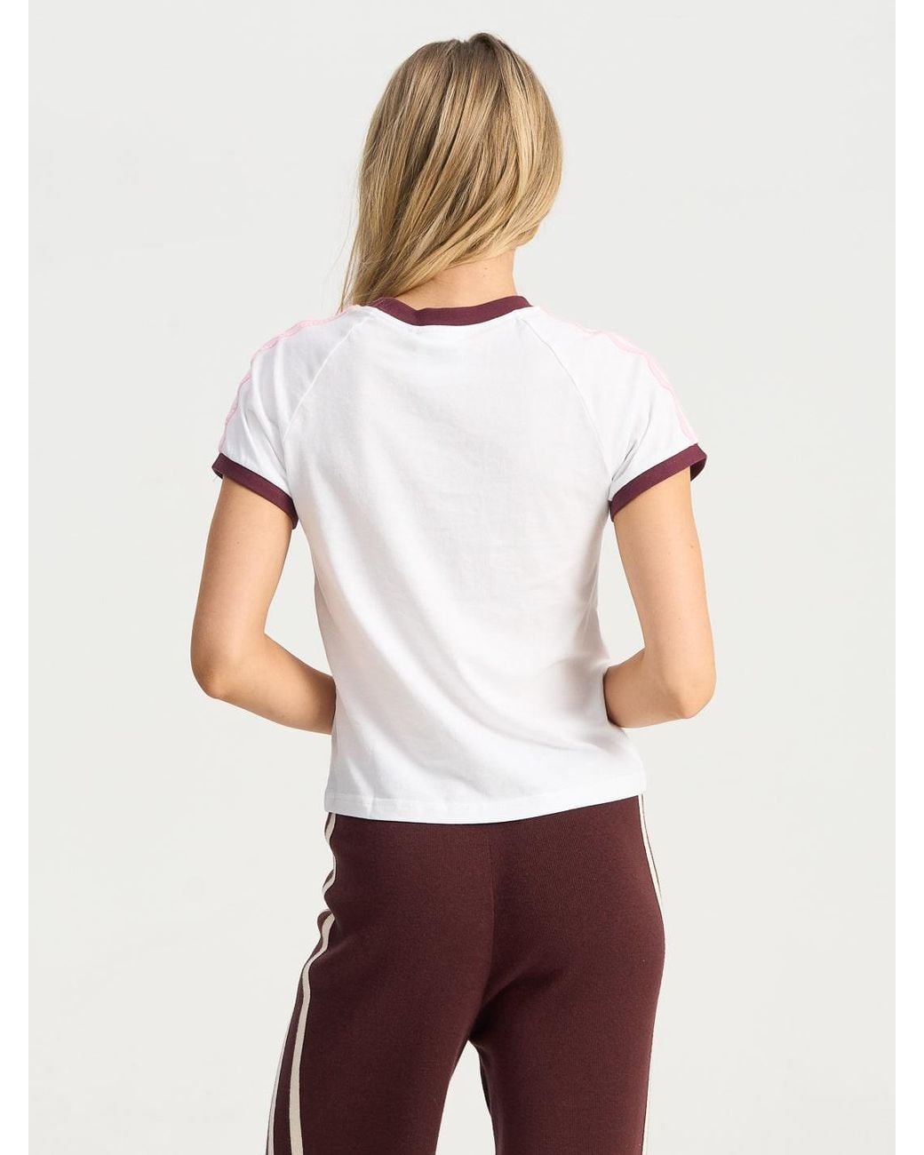 Bondi Active White Forma Varsity Ringer Tee