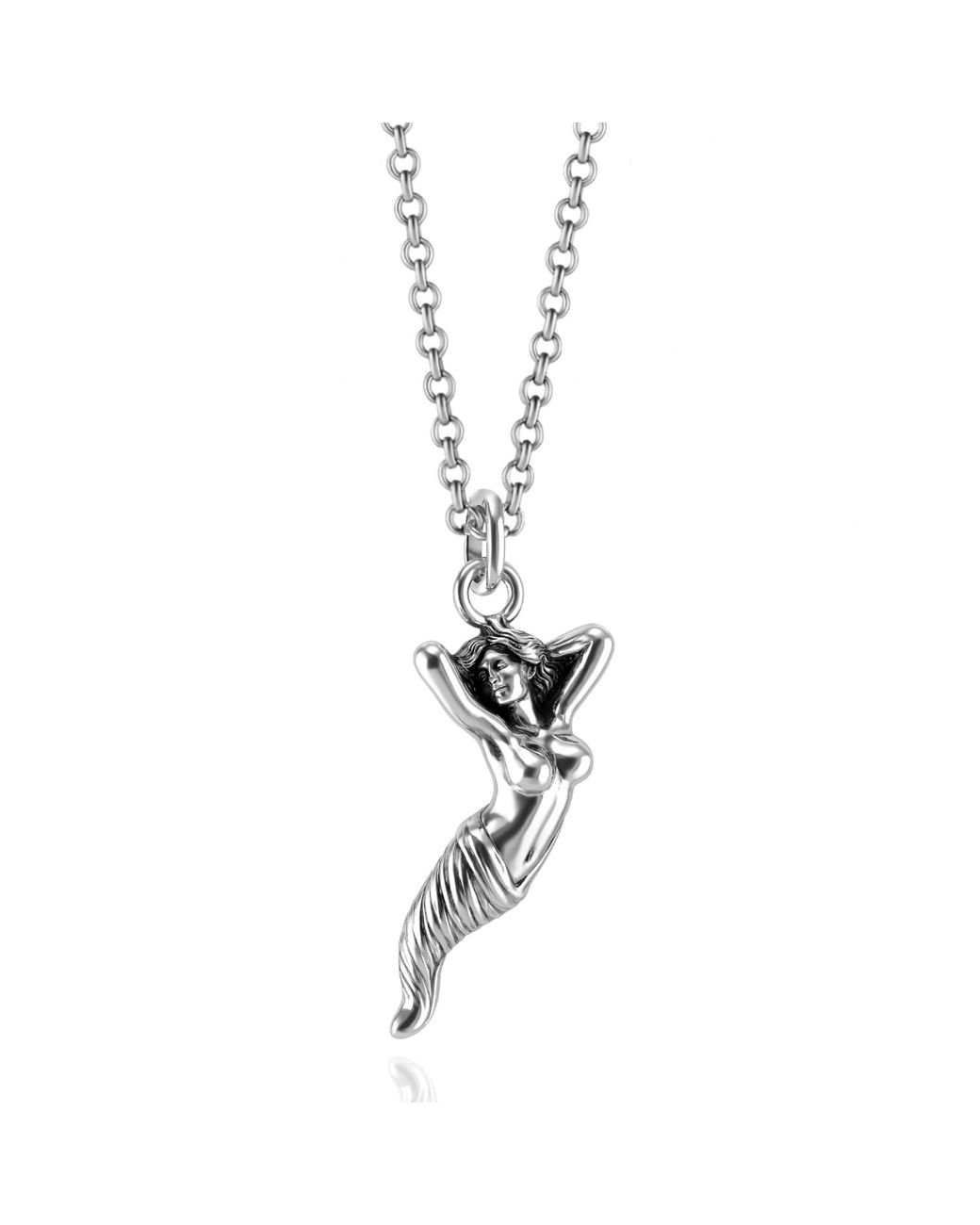 Unaloe Metallic Blindfolded Goddess Lucky Horn Necklace