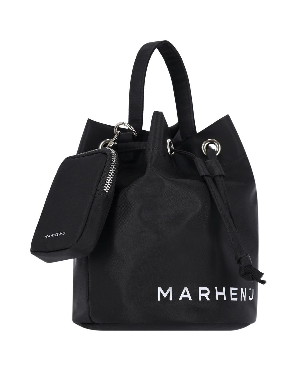 MARHEN.J Black Recycled Nylon Bucket Bag