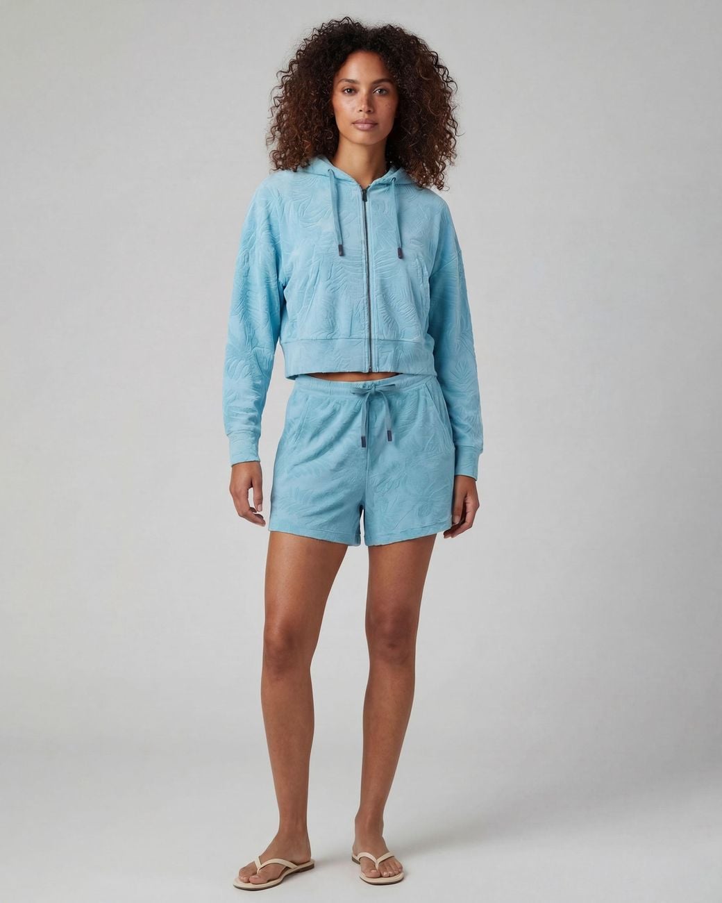 Lords of Harlech Blue Tess Drawstring Terry Toweling Short