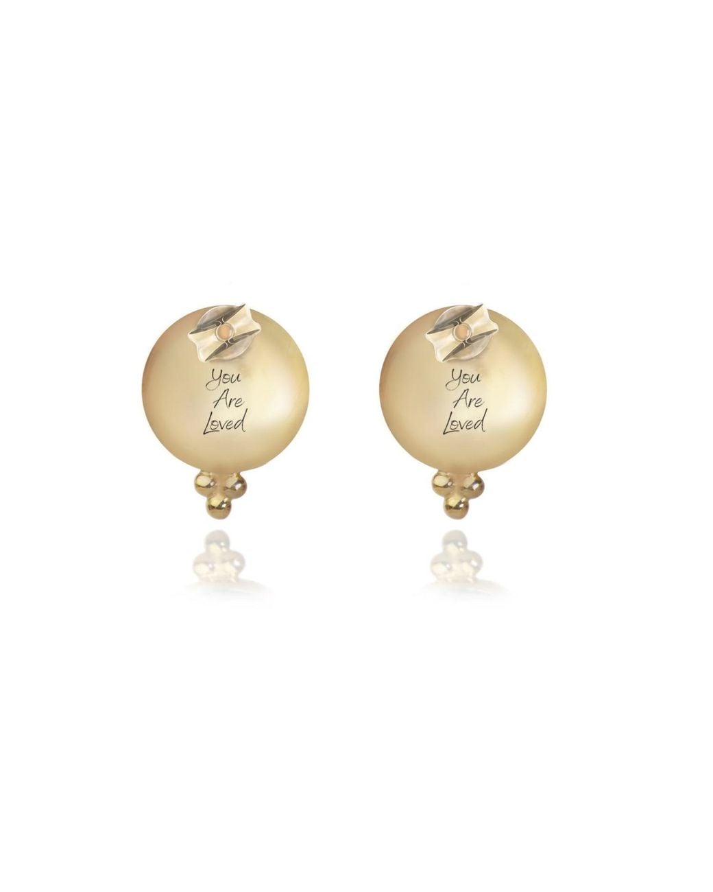 The Jewellery Store London Metallic Moonstone 'You Are Loved' Stud Earrings