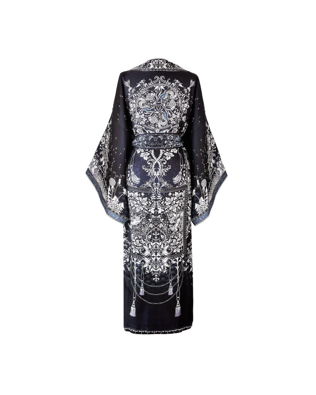 Silk&Soul Black Tree Of Life Silk Robe