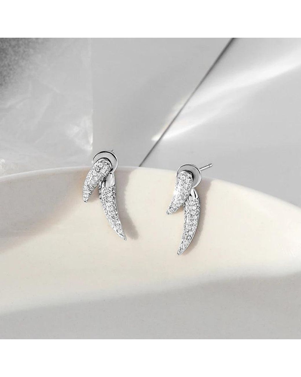 Aaria London White Kali Earrings