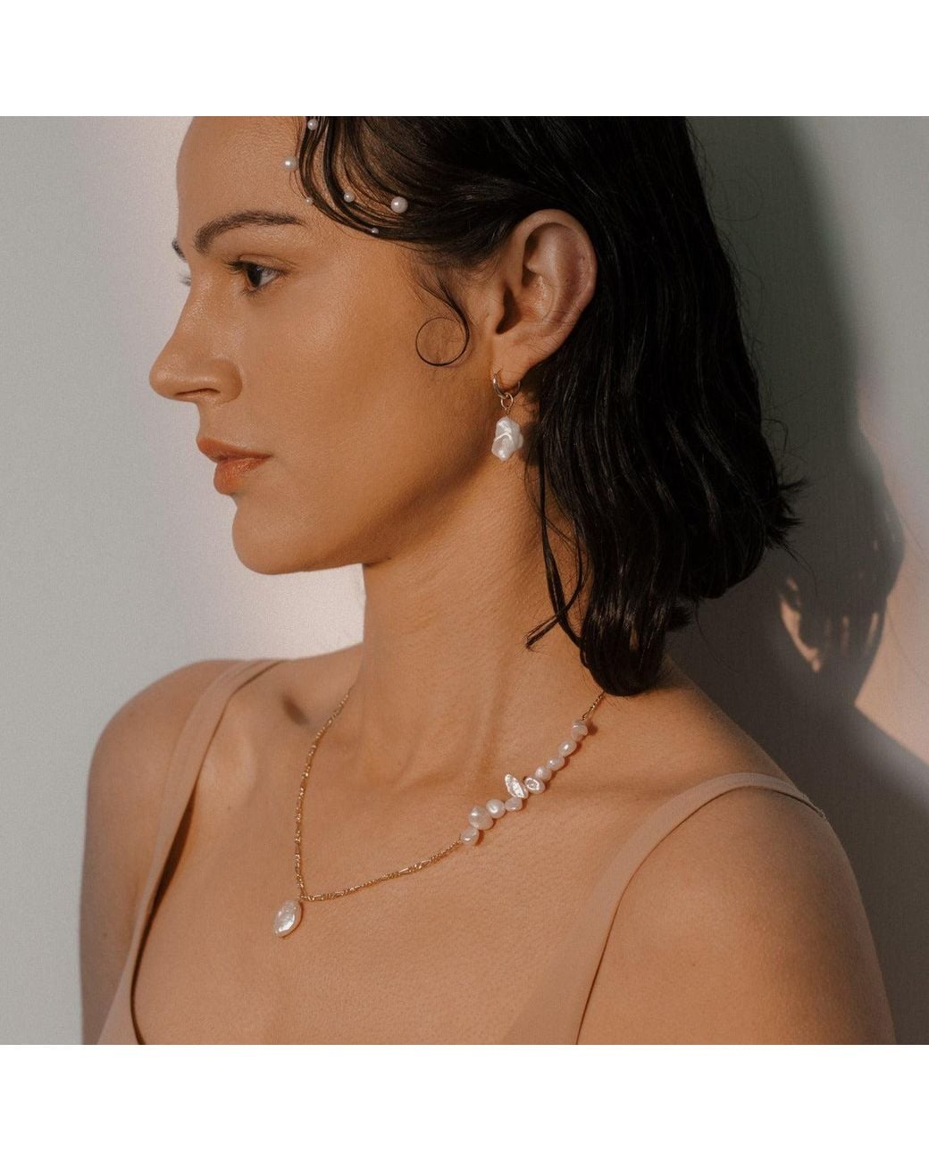 Lait & Lune Metallic Nassa Pearl Necklace