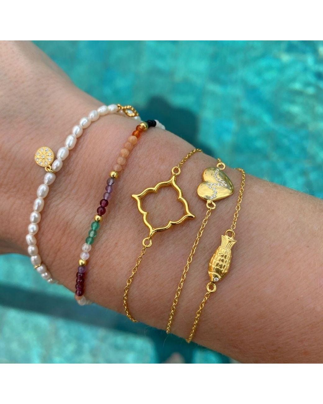 With Love Darling Metallic Fish Bracelet