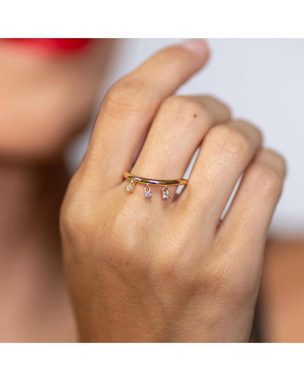 Cheechdriwp Rig Lucy Quartermaine Tri Skinny Drip Ring With Topaz in Metallic | Lyst UK