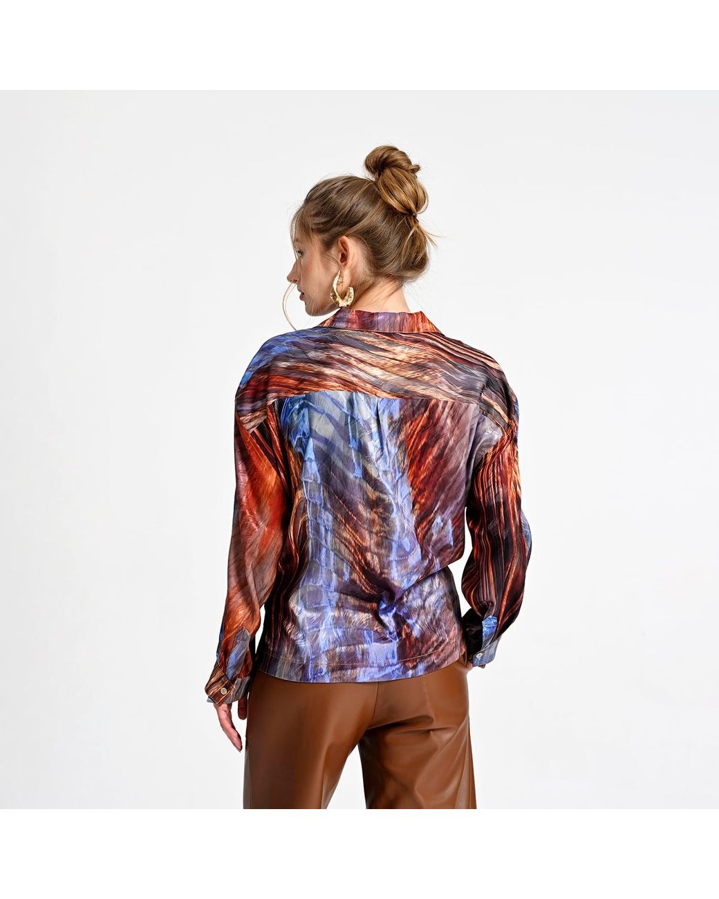 Lalipop Design Red Abstract Print Button-Down Shirt