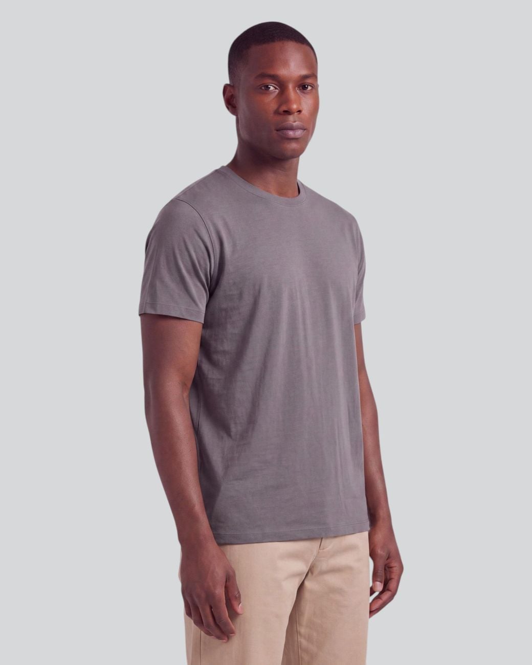 Lords of Harlech Gray Timothy Sage Stretch Cotton Crew-Neck Tee for men