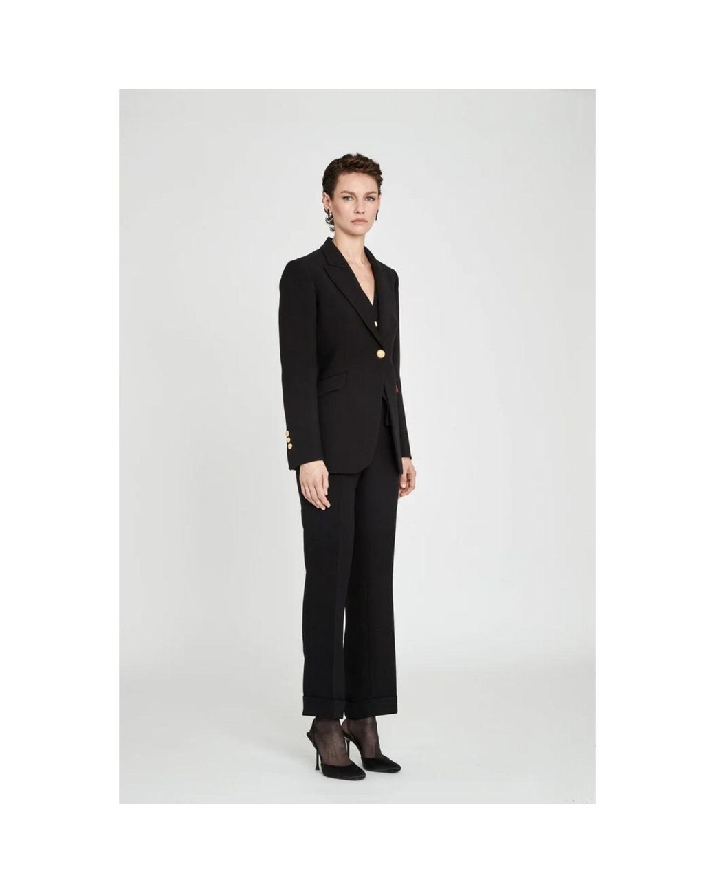 The Extreme Collection Black Tailored Blazer Single-Button Atelier