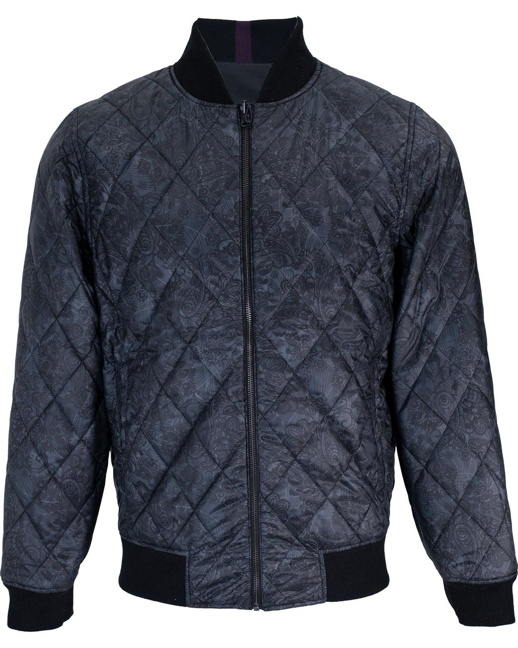 Lords of Harlech Blue Ron Reversible Bomber Jacket In Black for men