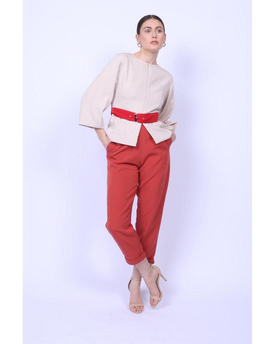 Mary Dickow Red Halima Top-Light