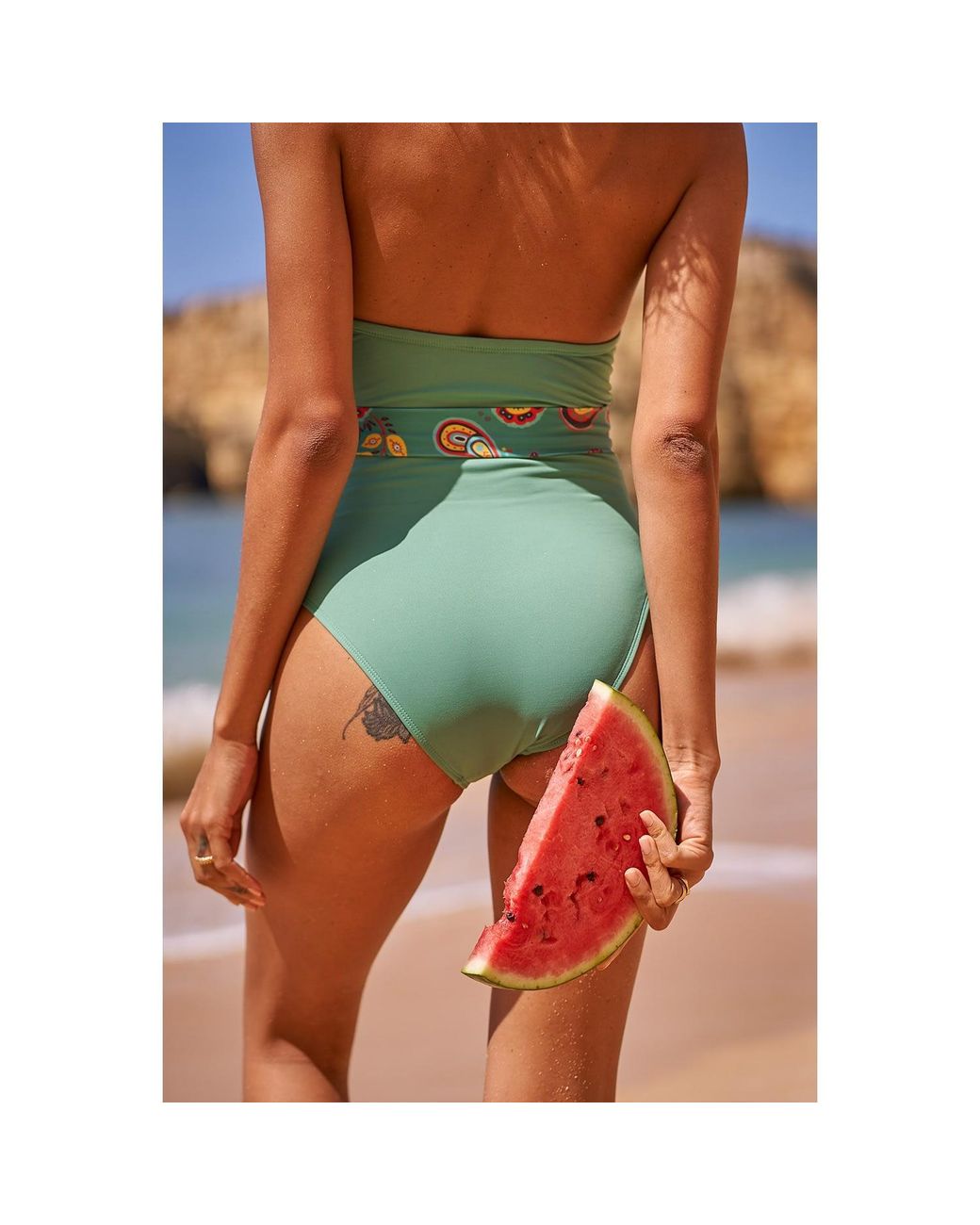 Aulala Paris Green Aulala X Moon Art One-Piece Swimsuit