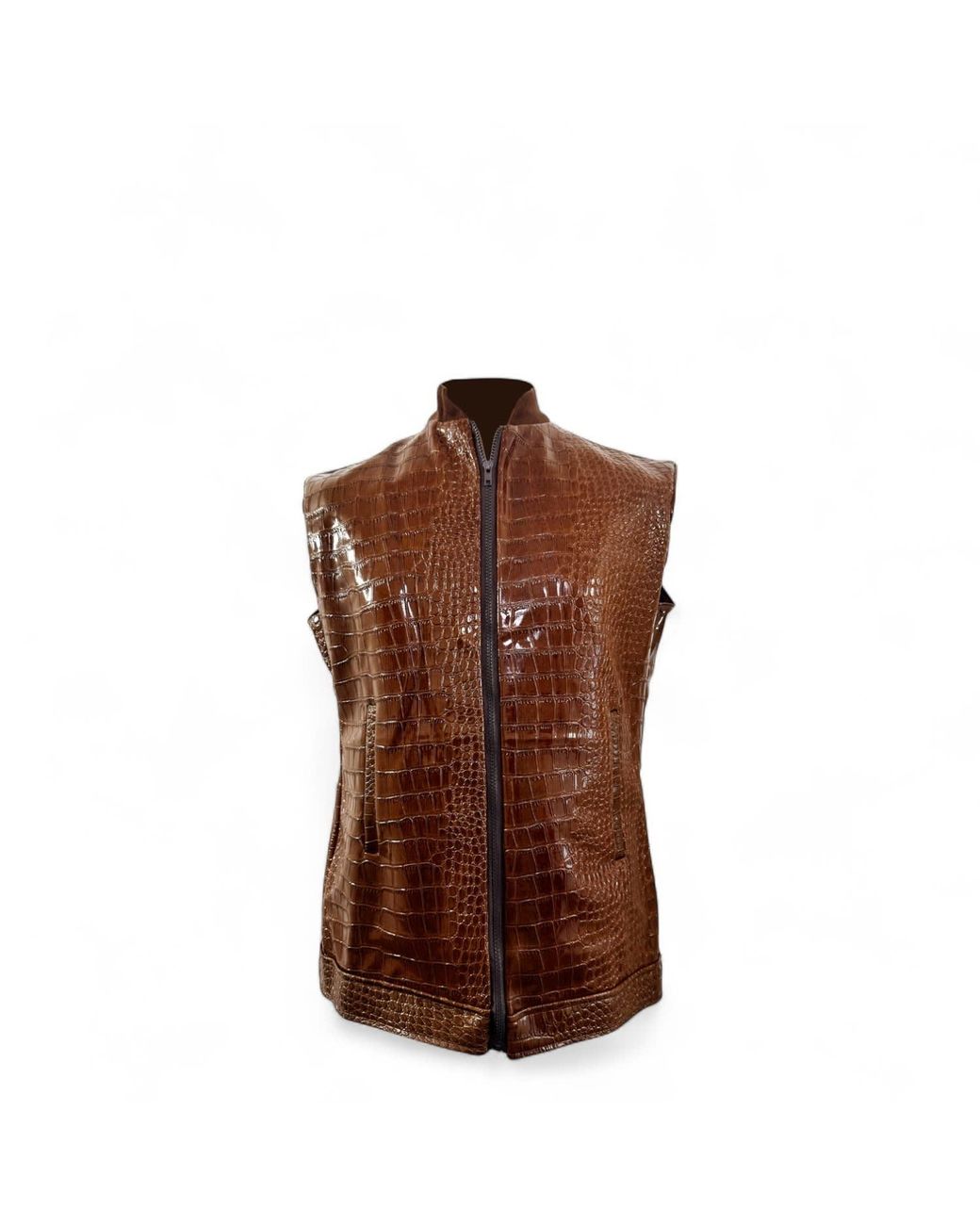 Jpo Brown Koch House Vegan Reptilian Leather Gilet for men