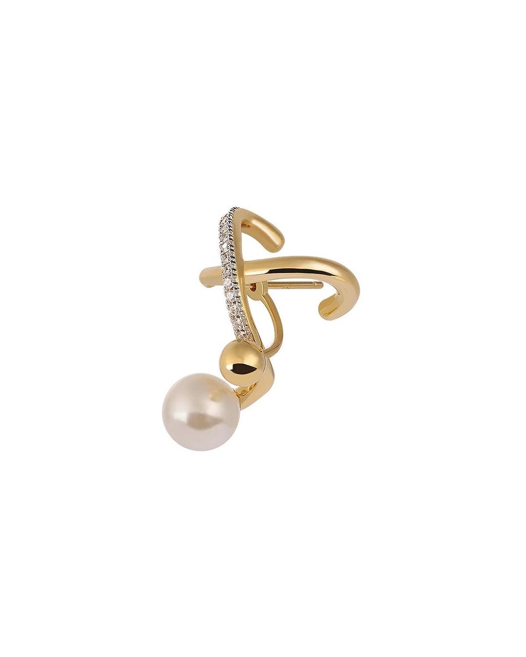 Arte Madrid Metallic Toggle Convertible Crossover Earring With Pearl