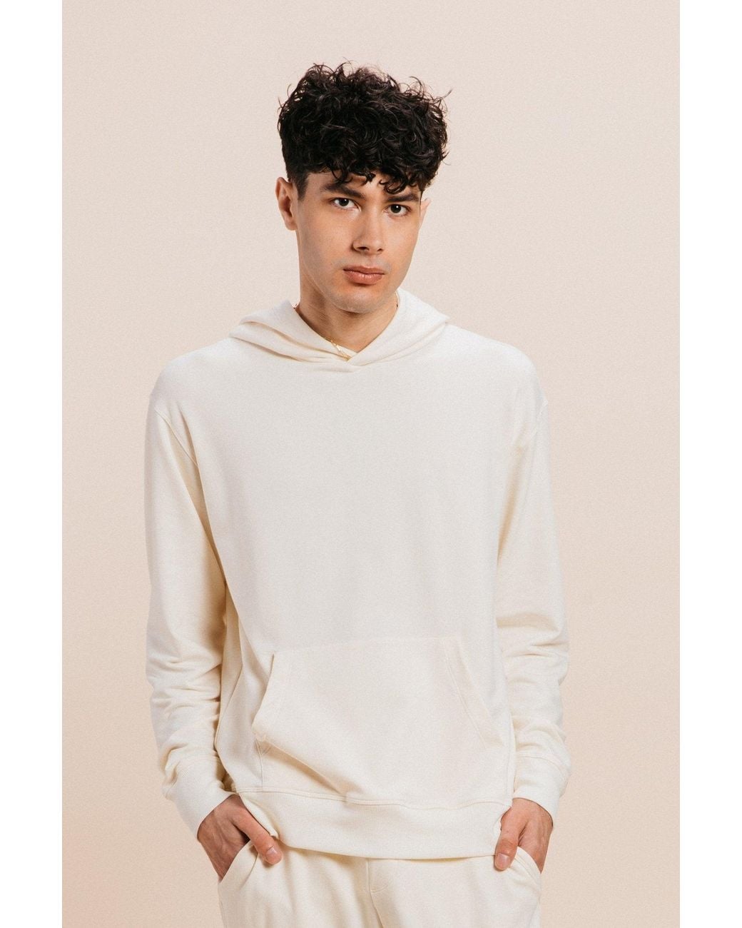 Ocio Leisurewear White Classic Softcore Hoodie for men