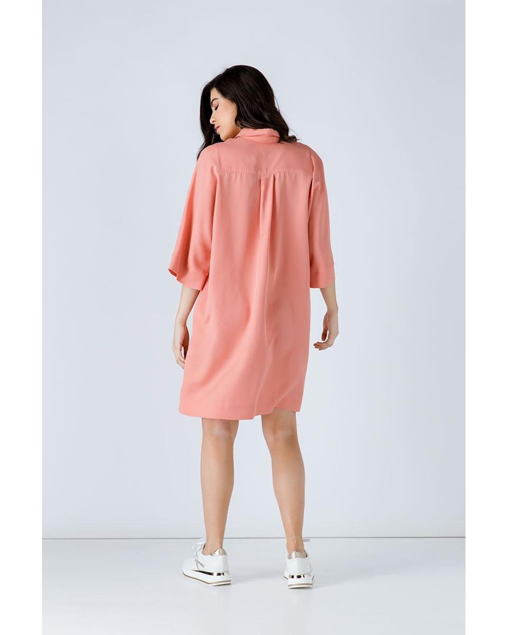 Conquista Pink Oversized Coral Tencel Dress
