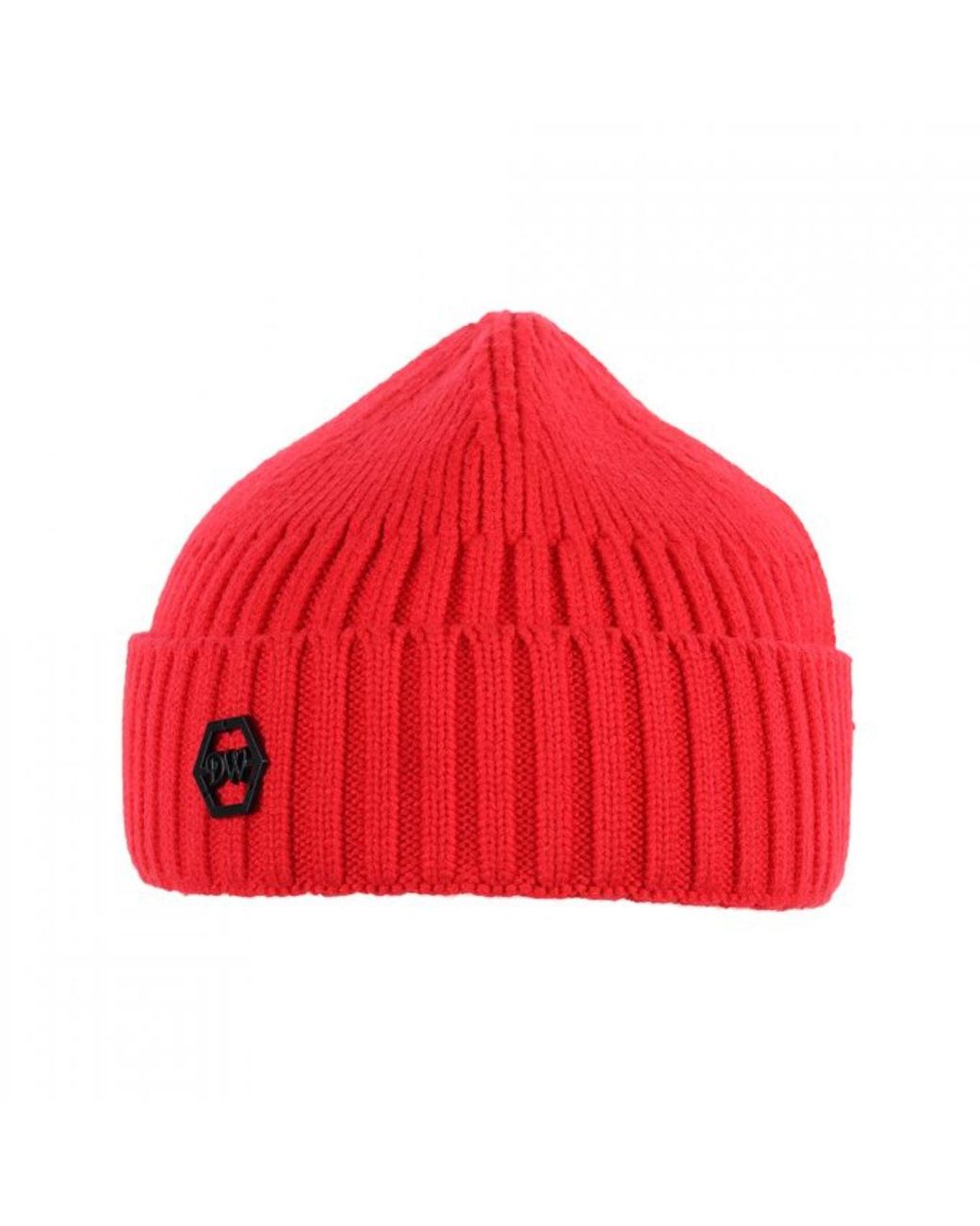 DAVID WEJ Red Wickliffe Wool Beanie – for men